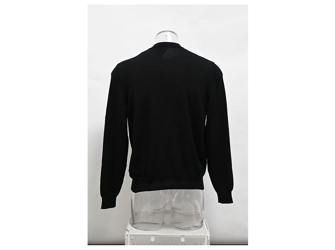 Balenciaga Logo Est. 1917 Pullover aus schwarzer Baumwolle - Ansicht 8