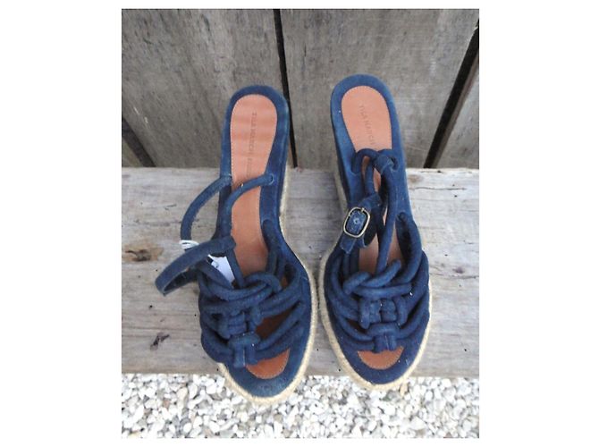 Sandali con zeppa Tila March blu navy pelle - vista 2