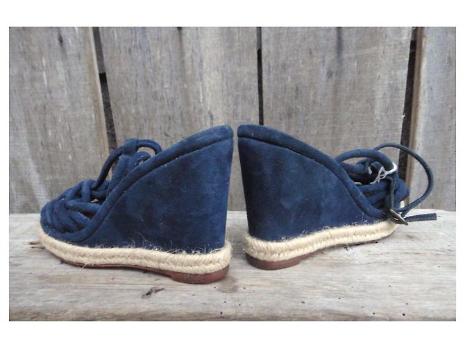 Sandali con zeppa Tila March blu navy pelle - vista 4