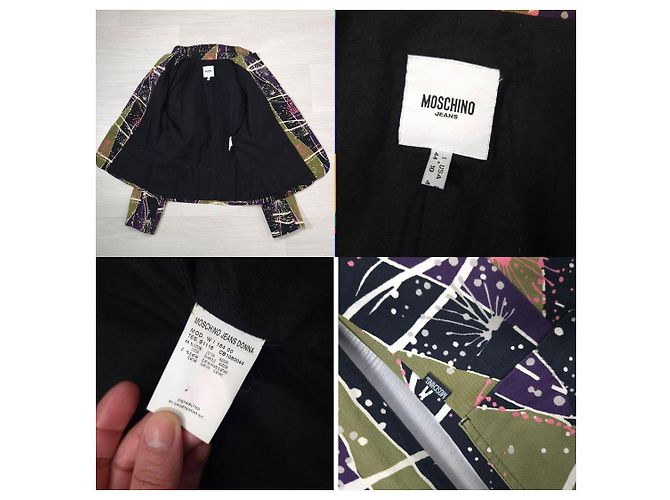 Moschino Jeans jacket with abstract pattern Black - view 10