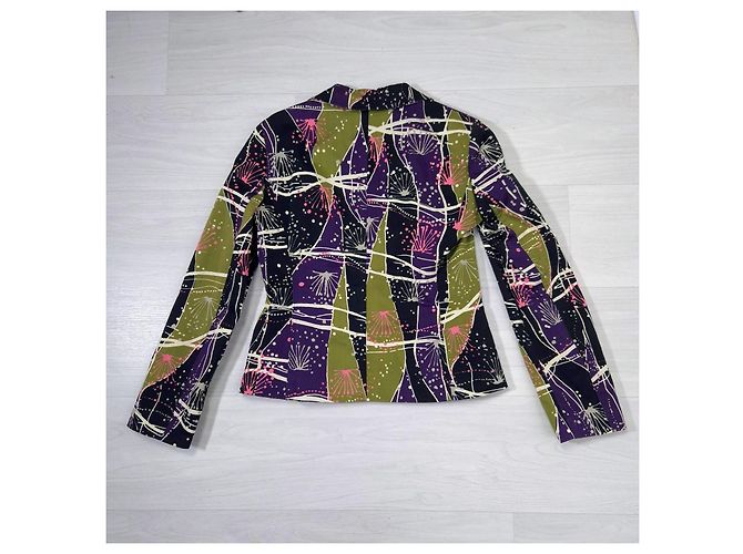 Moschino Jeans jacket with abstract pattern Black - view 2