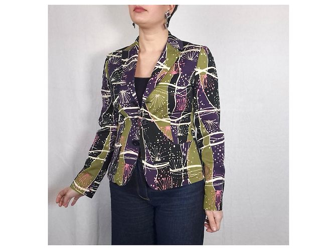 Moschino Jeans jacket with abstract pattern Black - view 5