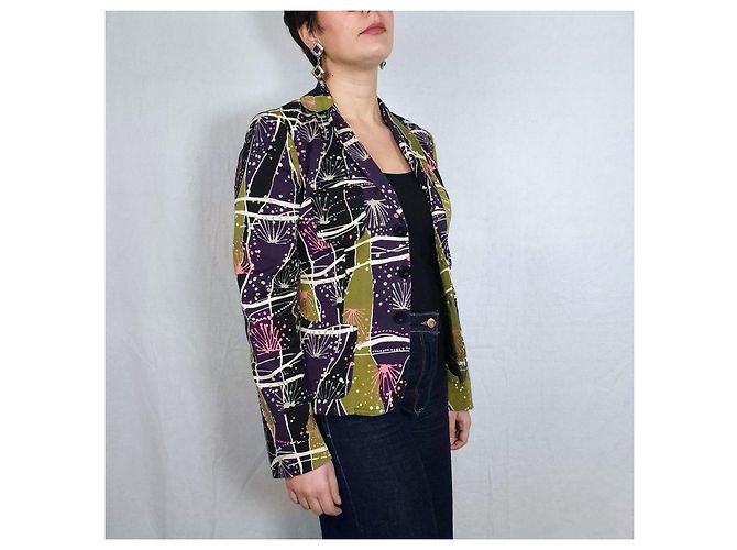 Moschino Jeans jacket with abstract pattern Black - view 6
