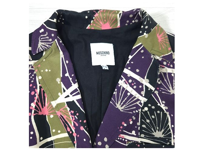 Moschino Jeans jacket with abstract pattern Black - view 7