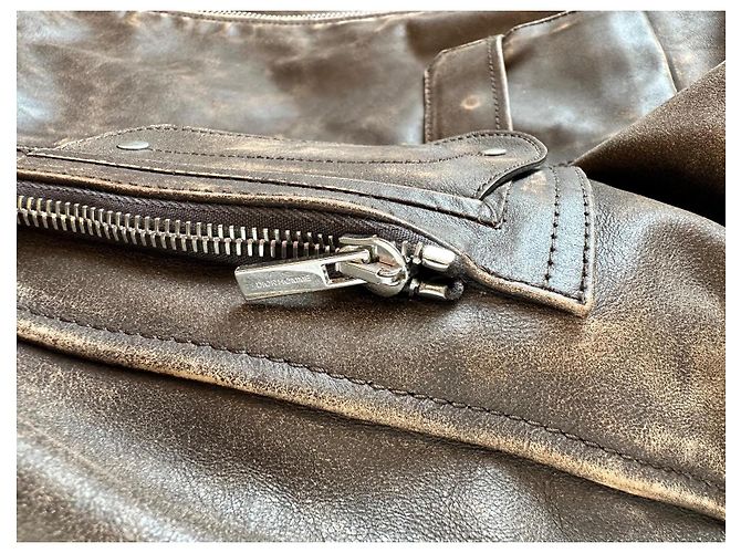 Dior Homme Lederjacke/-mantel Braun - Ansicht 10