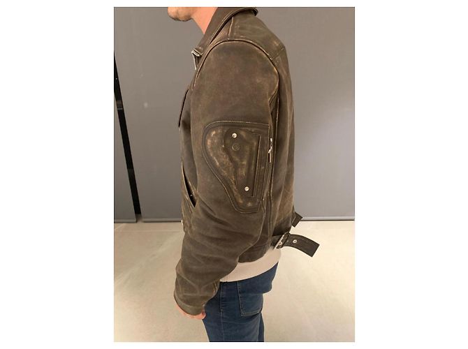Dior Homme Lederjacke/-mantel Braun - Ansicht 3