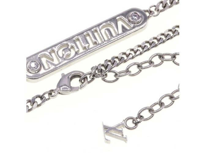 Collana con pendente in metallo argento Louis Vuitton - vista 3