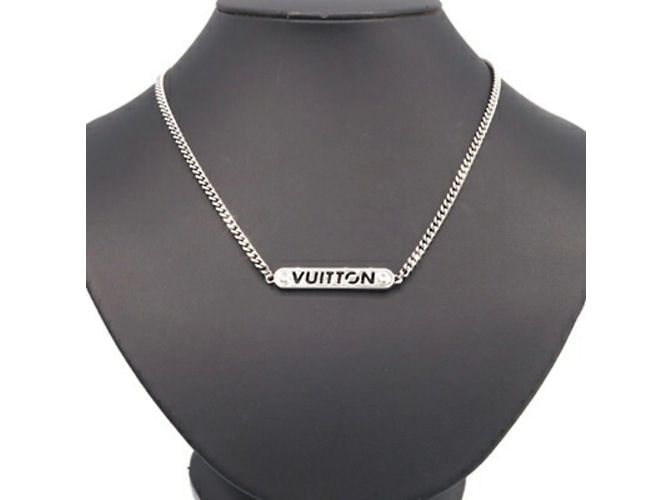 Collana con pendente in metallo argento Louis Vuitton - vista 6
