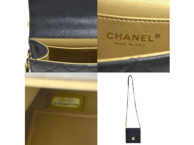 Sac à épaule en cuir Matelassé Chanel Noir Blanc cassé - vue 5