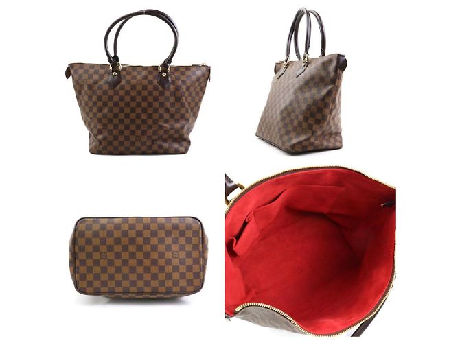 Borsa Louis Vuitton Damier Saleya MM Marrone - vista 3
