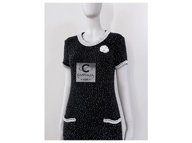 Chanel Nuovo abito di alta moda impreziosito con perle squisite Nero - vista 10