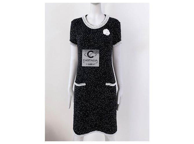 Chanel Nuovo abito di alta moda impreziosito con perle squisite Nero - vista 7