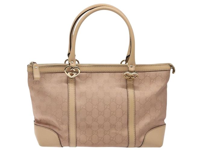 Borsa Tote Lovely GG Canvas Gucci Rosa Oro 257069 Auth 117391 - vista 13
