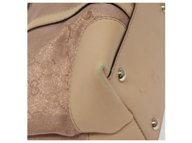 Borsa Tote Lovely GG Canvas Gucci Rosa Oro 257069 Auth 117391 - vista 15