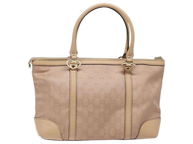 Borsa Tote Lovely GG Canvas Gucci Rosa Oro 257069 Auth 117391 - vista 2