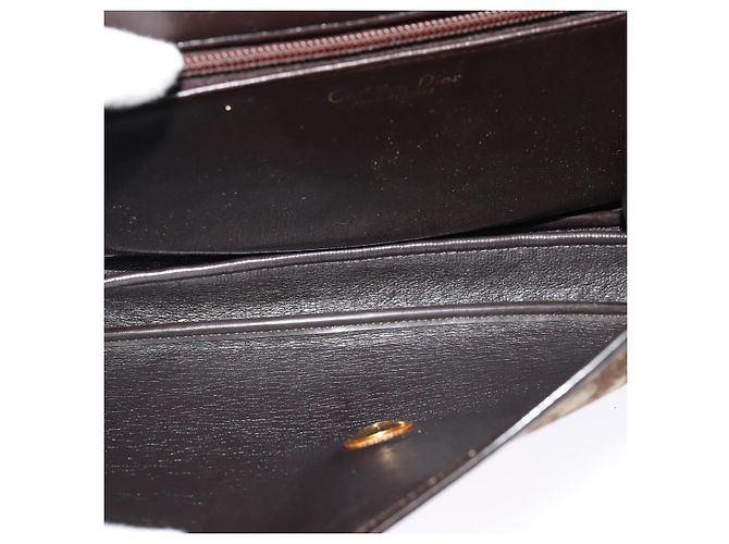 Borsa a spalla in tela Trotter Christian Dior marrone oro Auth 118343 D'oro - vista 11
