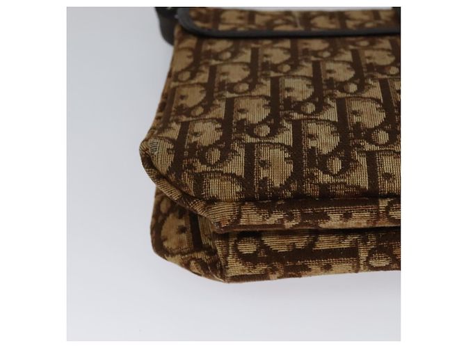 Borsa a spalla in tela Trotter Christian Dior marrone oro Auth 118343 D'oro - vista 15
