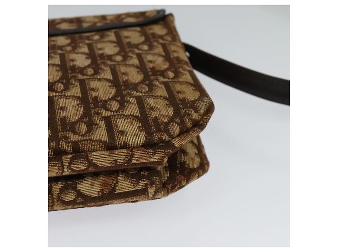 Borsa a spalla in tela Trotter Christian Dior marrone oro Auth 118343 D'oro - vista 16