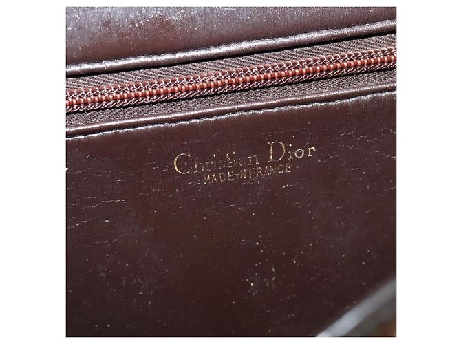 Borsa a spalla in tela Trotter Christian Dior marrone oro Auth 118343 D'oro - vista 17
