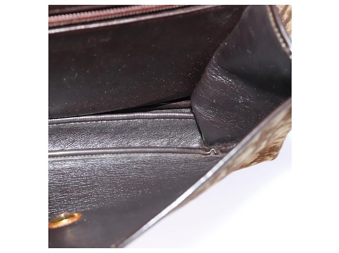 Borsa a spalla in tela Trotter Christian Dior marrone oro Auth 118343 D'oro - vista 18