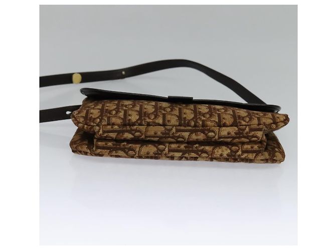 Borsa a spalla in tela Trotter Christian Dior marrone oro Auth 118343 D'oro - vista 5