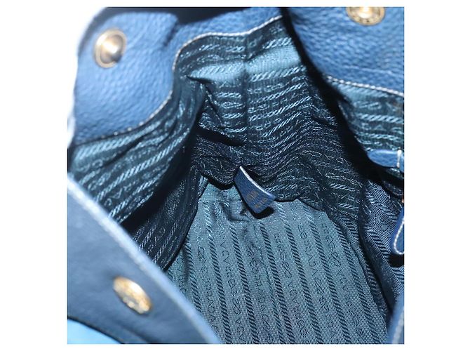 Borsa a spalla PRADA in nylon blu Auth 117720 - vista 20