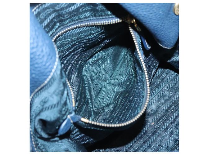 Borsa a spalla PRADA in nylon blu Auth 117720 - vista 21