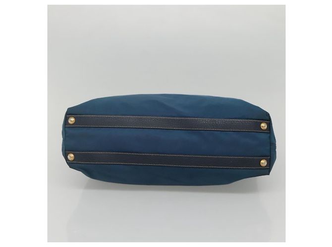 Borsa a spalla PRADA in nylon blu Auth 117720 - vista 5