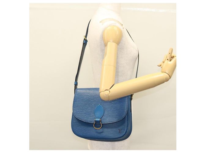 Saint-Cloud LOUIS VUITTON Borsa a Spalla Epi Saint Cloud GM Blu Toledo M52195 LV Auth BA1445 - vista 26