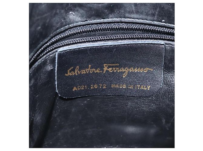 Borsa a spalla Salvatore Ferragamo in tela e pelle nera Auth bs24292 Nero - vista 12