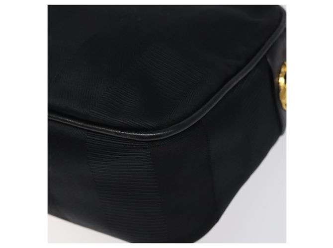 Borsa a spalla Salvatore Ferragamo in tela e pelle nera Auth bs24292 Nero - vista 16