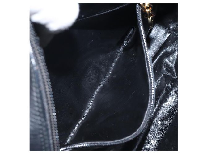 Borsa a spalla Salvatore Ferragamo in tela e pelle nera Auth bs24292 Nero - vista 21