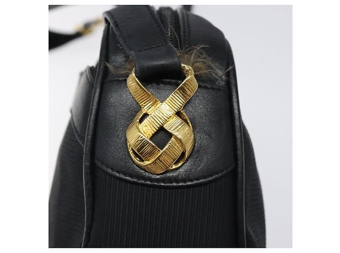 Borsa a spalla Salvatore Ferragamo in tela e pelle nera Auth bs24292 Nero - vista 9