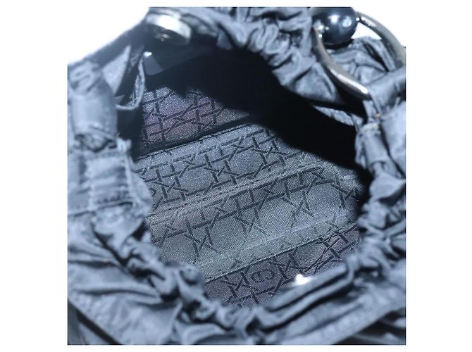 Borsa a spalla Maris Pearl Christian Dior in nylon nero argento autentica BA1374 - vista 10