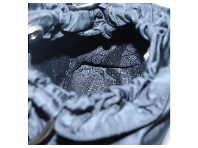 Borsa a spalla Maris Pearl Christian Dior in nylon nero argento autentica BA1374 - vista 19