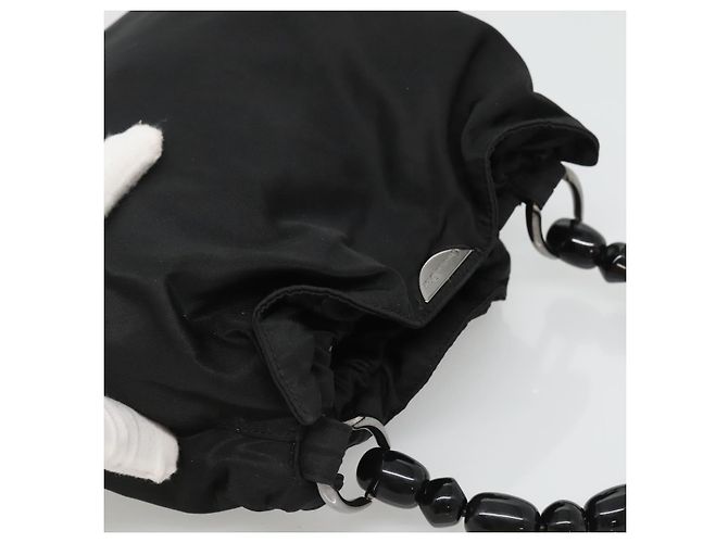 Borsa a spalla Maris Pearl Christian Dior in nylon nero argento autentica BA1374 - vista 6