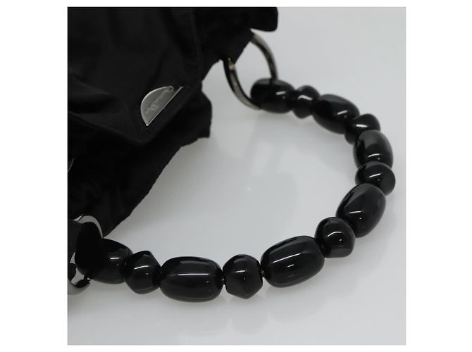 Borsa a spalla Maris Pearl Christian Dior in nylon nero argento autentica BA1374 - vista 7