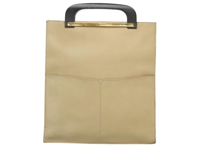 Borsa a mano GUCCI in pelle beige dorato Auth BA1025 D'oro - vista 13