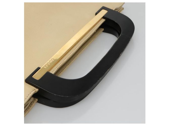 Borsa a mano GUCCI in pelle beige dorato Auth BA1025 D'oro - vista 7