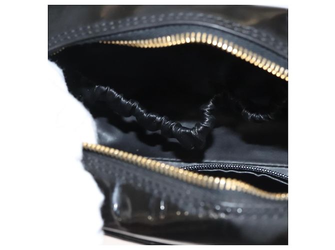 Vanity CHANEL COCO Marca Pochette Cosmetica Smalto Nero Oro CC Auth bs24433 D'oro - vista 11