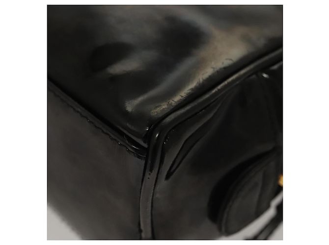 Vanity CHANEL COCO Marca Pochette Cosmetica Smalto Nero Oro CC Auth bs24433 D'oro - vista 16
