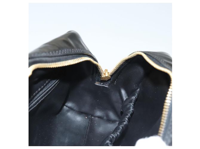 Vanity CHANEL COCO Marca Pochette Cosmetica Smalto Nero Oro CC Auth bs24433 D'oro - vista 17