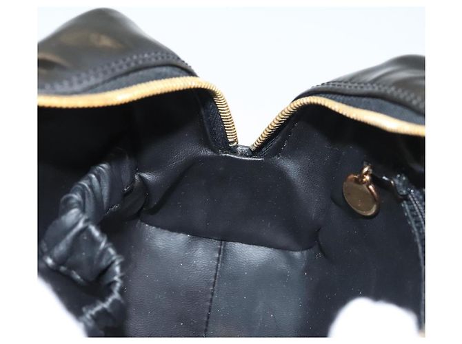 Vanity CHANEL COCO Marca Pochette Cosmetica Smalto Nero Oro CC Auth bs24433 D'oro - vista 18