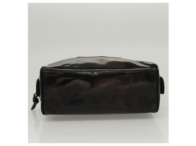 Vanity CHANEL COCO Marca Pochette Cosmetica Smalto Nero Oro CC Auth bs24433 D'oro - vista 6