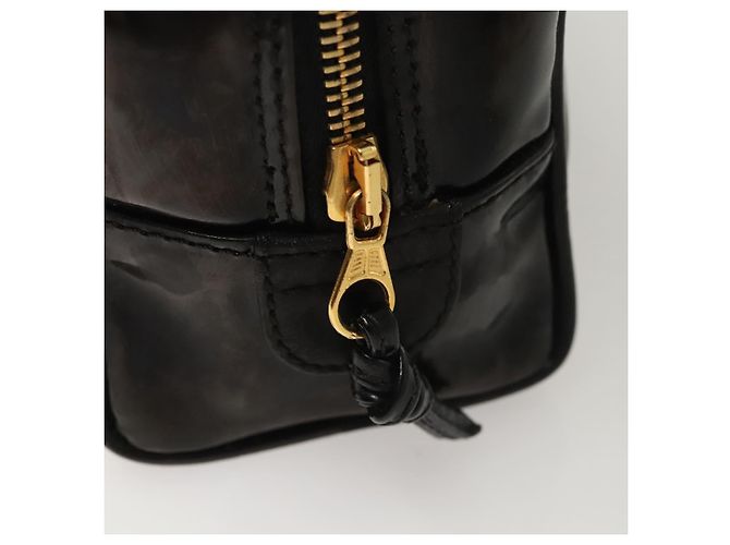 Vanity CHANEL COCO Marca Pochette Cosmetica Smalto Nero Oro CC Auth bs24433 D'oro - vista 8