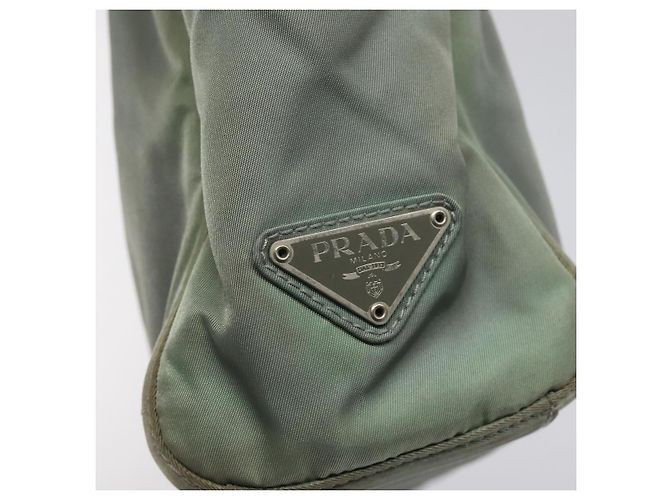 PRADA Handtasche Nylon Khaki Silber Authentisch 117333 - Ansicht 17