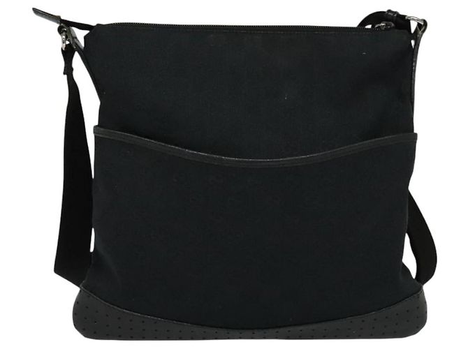 Borsa a Spalla GG Canvas Gucci Nera Argento 145857 001013 Auth bs24306 Nero - vista 13