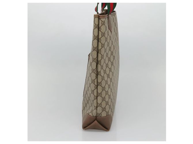 GUCCI GG Supreme Web Sherry Line Borsa Tote PVC Beige 002 904 0222 Auth BA1254 - vista 4
