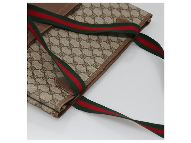 GUCCI GG Supreme Web Sherry Line Borsa Tote PVC Beige 002 904 0222 Auth BA1254 - vista 6