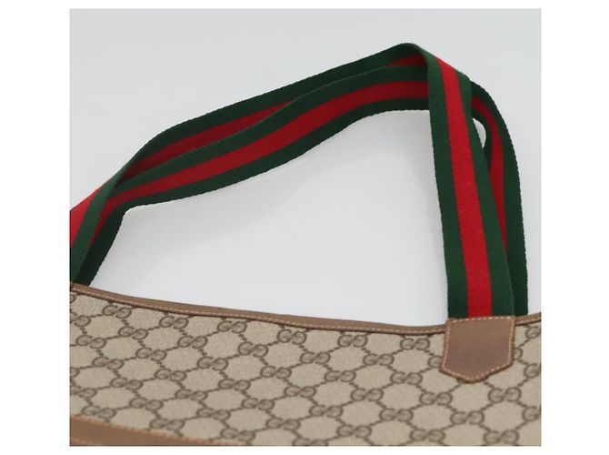 GUCCI GG Supreme Web Sherry Line Borsa Tote PVC Beige 002 904 0222 Auth BA1254 - vista 8